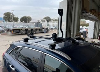 התקנת גגון פסי רוחב בתוספת מתקן אופניים לקאיה נירו 2020